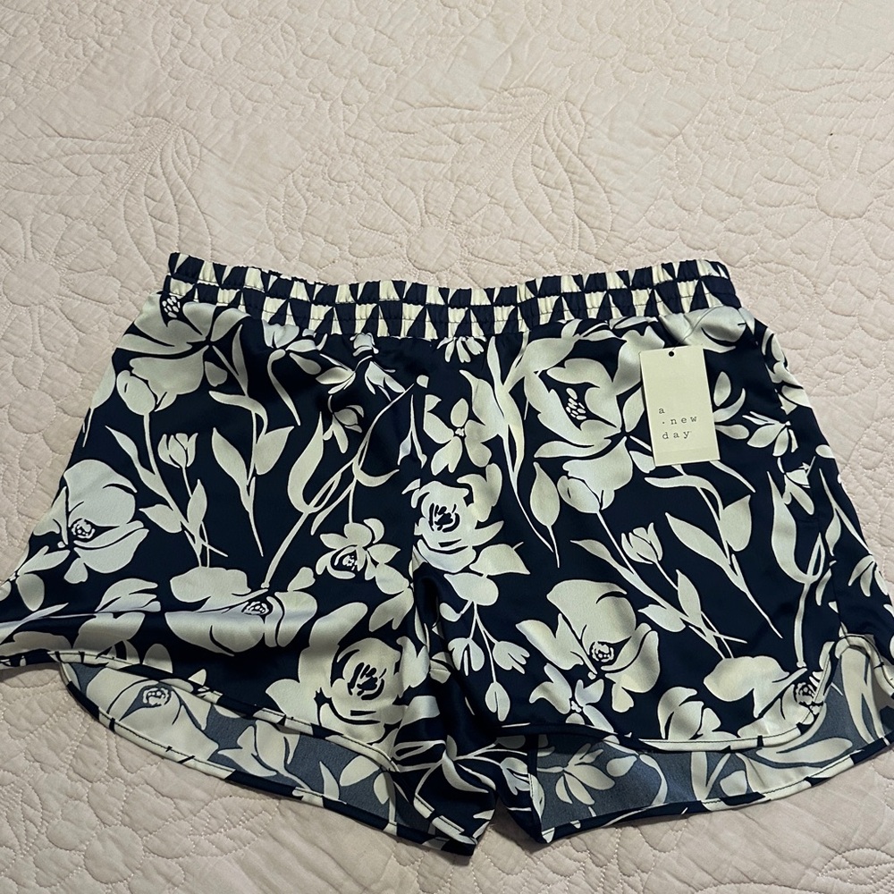 A New Day Navy and White Floral Shorts